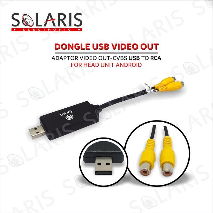 Adaptor Dongle USB Video Out Head unit Android -soket Jack RCA