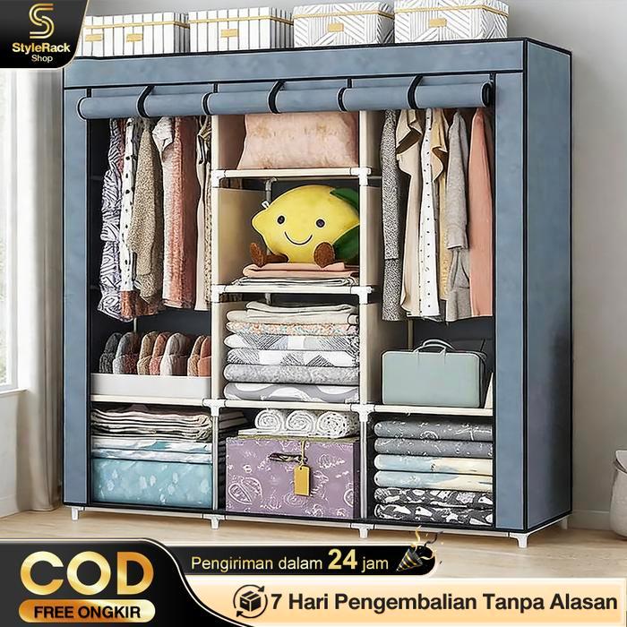 Hot Sale Lemari Pakaian Dengan Resleting Lemari Kain Lemari Pakaian Jumbo Lemari Pakaian Portable