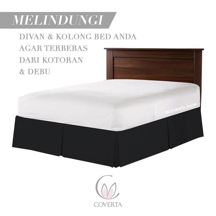 Terlaris! Bed Skirt Rumbai Tempat Tidur Bahan Katun Polos Bed Skirt Polos Bed Skirt Rok