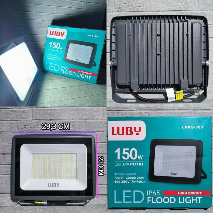 LUBY LAMPU SOROT LED 150W 150 Watt LBKS-503 CAHAYA PUTIH FLOODLIGHT Bohlam
