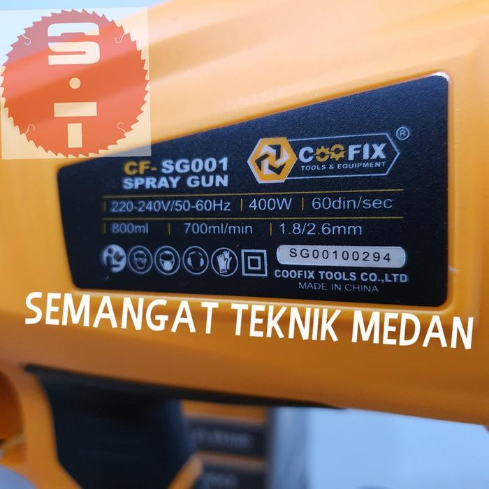 Cf-Sg001 Spray Gun Listrik Semprotan Angin Cat Heavy Duty Coofix Sg001
