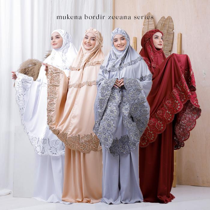 ASLI Pusat Mukena Indonesia - Mukena Dewasa Bordir Zeeana READY STOCK