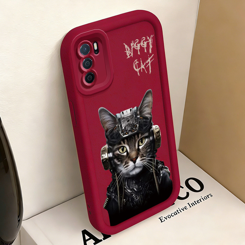 Casing Hp untuk OPPO A16 A16s A54s Case Mechanical cat Kasing silikon Cesing Anti Crack Tahan Bantin