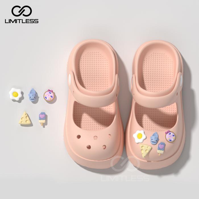LIMITLESS Sandal Baim Anak Perempuan Slop INARA Clay Sandal Anak Selop Cewek Imut Modis Outdoor Eva