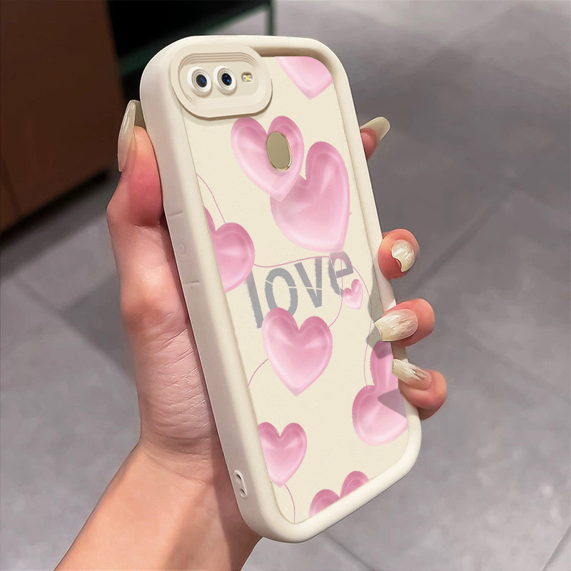 Casing Hp Untuk OPPO A7 OPPO A5s OPPO A12 OPPO A12S A11k Case Pink heart Love Kasing silikon Cesing 