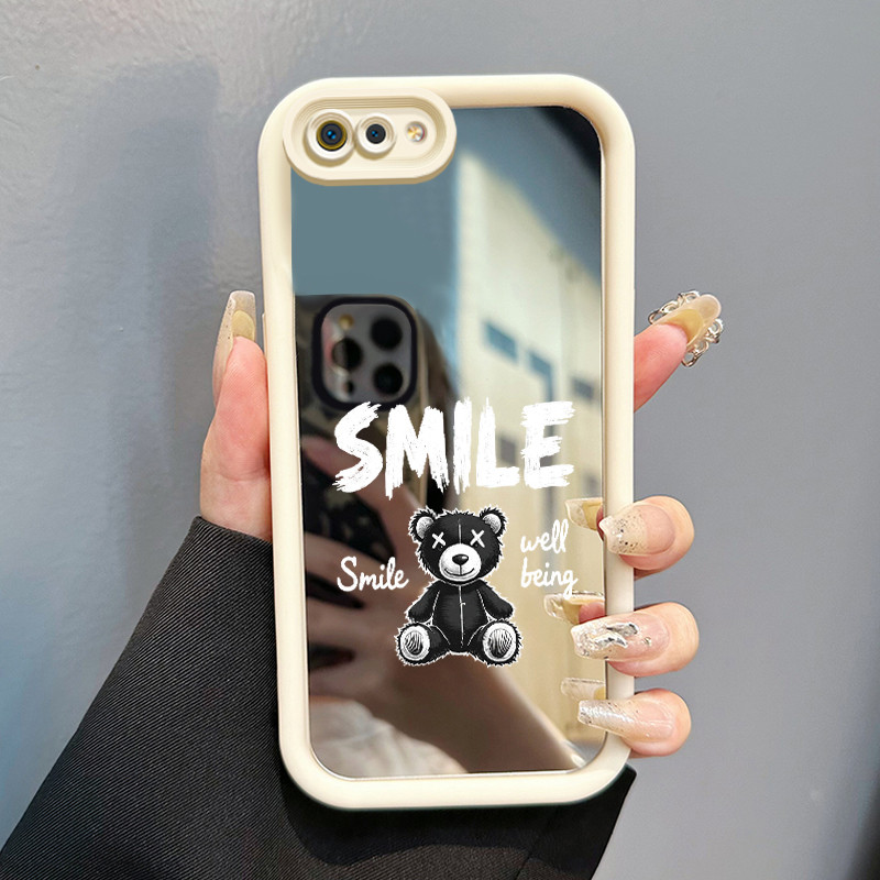 Casing Hp Realme C2 Realme C2s OPPO A1K Case Casing Boneka beruang Pola Kasus cermin tangga Kasus po