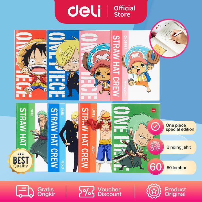 Deli One Piece School Notebook / Buku Tulis Buku Catatan Jahit A5 B5 60 Lembar 70 GSM One Piece