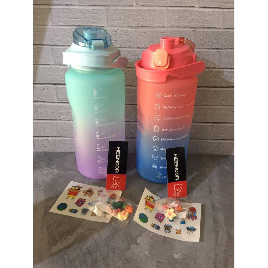 BOTOL MINUM MOTIVASI TRITAN QUIFIT 2LITER HANDLE GRADASI GRADIASI