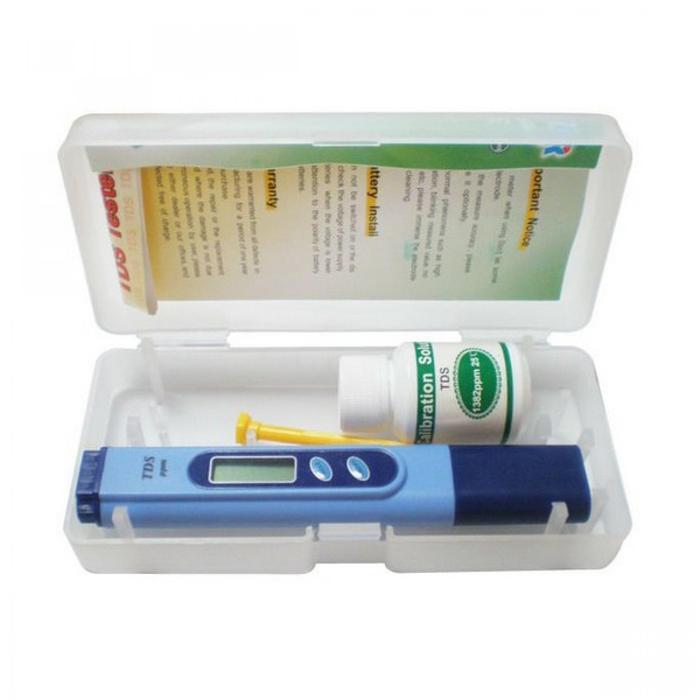 TDS Meter dengan cairan kalibrasi