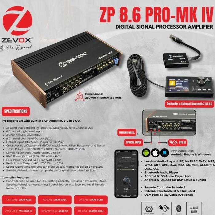 Processor DSP 8 channel zevox ZP 8.6 PRO MK4 zevox ZP 8.6 MK 4 DSP