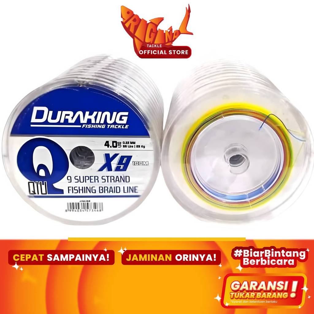 Senar Pancing Multifilament Duraking Qiu PE X9 100m 3.0 4.0 1.0 1.5 2.0 2.5 5.0 6.0