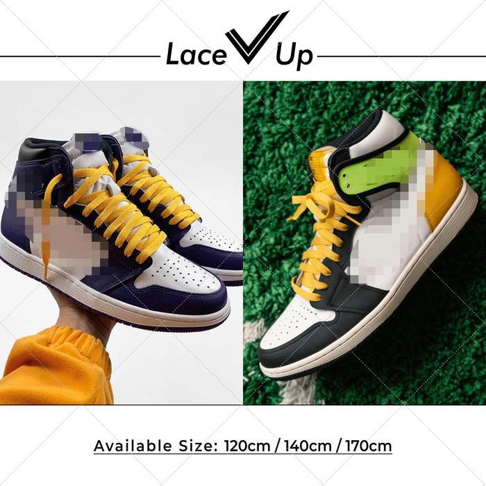 ASLI Tali Sepatu Flat 8mm Union Yellow Gold Laces (AJ, AF Shoelaces) READY STOCK
