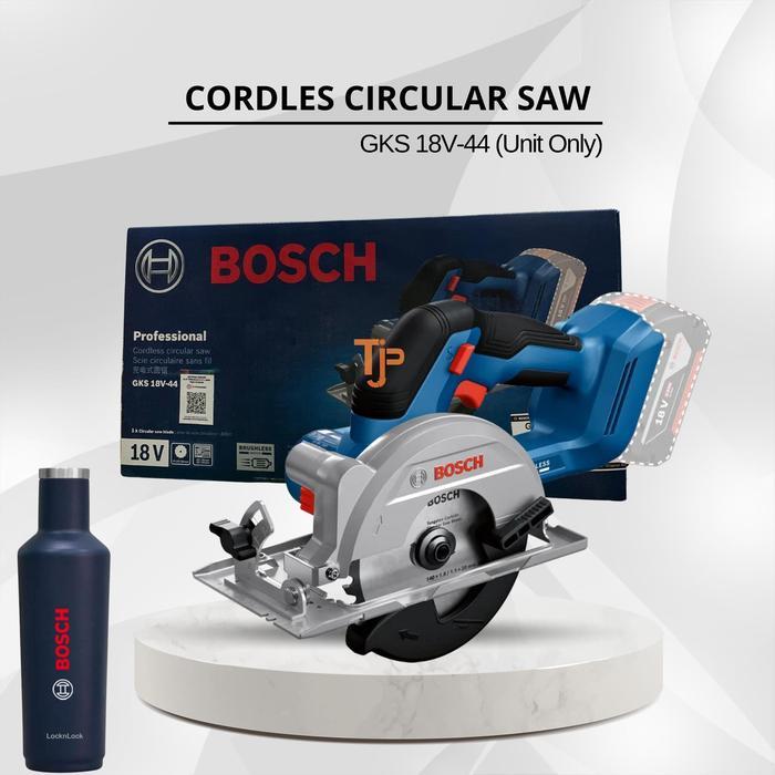 BOSCH Mesin Gergaji Batrai GKS 18V-44 Cordless Circular Saw 125MM 18V senso nebang