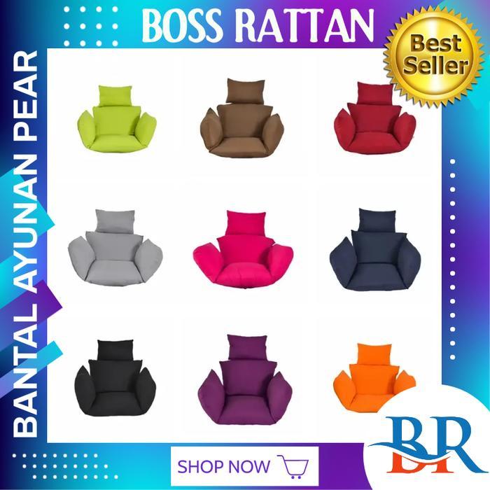 Bantal Kursi Ayunan Pear Rotan Sintetis Gantung Besi Gantung Murah New