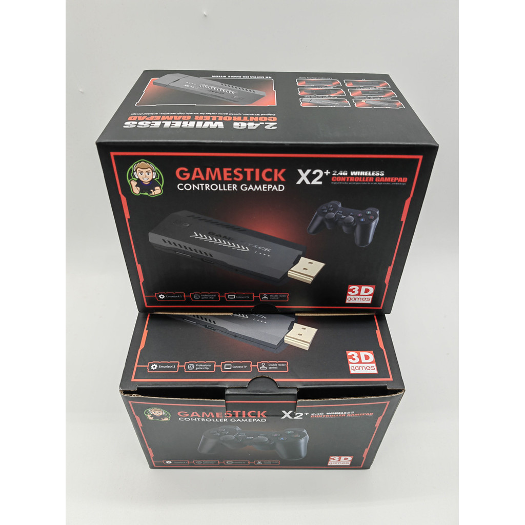 X2 Plus Retro Video Game Console 4K HD Output Gamestick Emuelec 2.4G Wireless Controllers 3D For