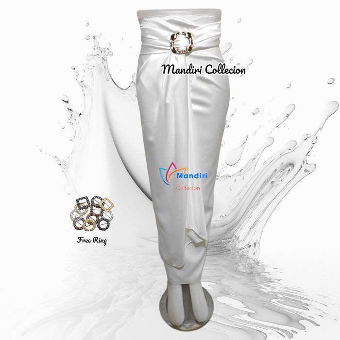 Rok Lilit Polos Putih Bawahan Wanita Kekinian Simple Kondangan Bridesmaid All Size Panjang Serut