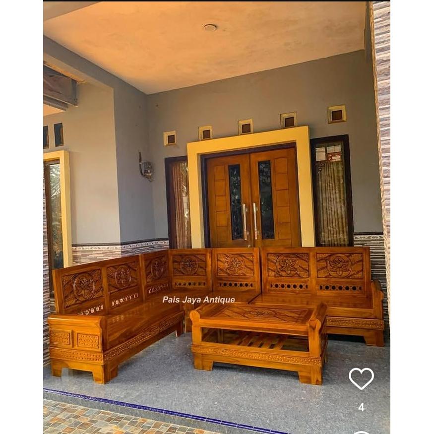 Kursi Tamu Sudut Minimalis Jati Kursi Sudut Minimalis Kayu Jati Kursi Sudut Jati