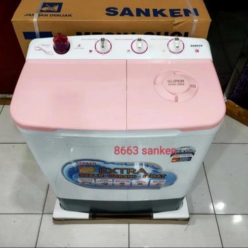 Sanken Mesin Cuci 2 Tabung 9KG TW-9110 PK / 8663 8KG / 8600 8KG / 8827 8KG Low Watt - 8663 + 8kg