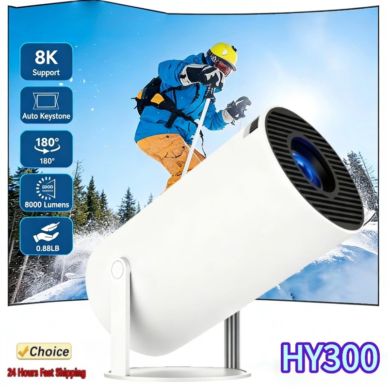 2026 Projector Newest HY300 Mini Portable Pocket Smart Android Projector Wireless Home Theater