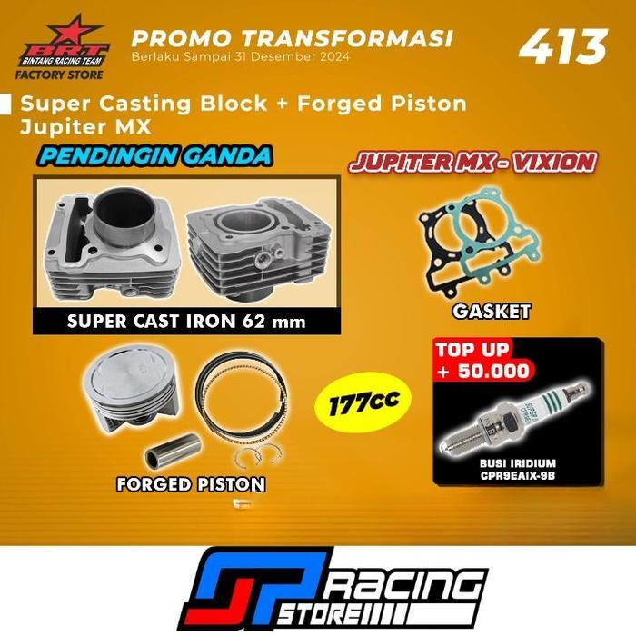 PAKET BORE UP JUPITER MX / VIXION - BLOK PISTON 62 MM - BRT PROMO 413