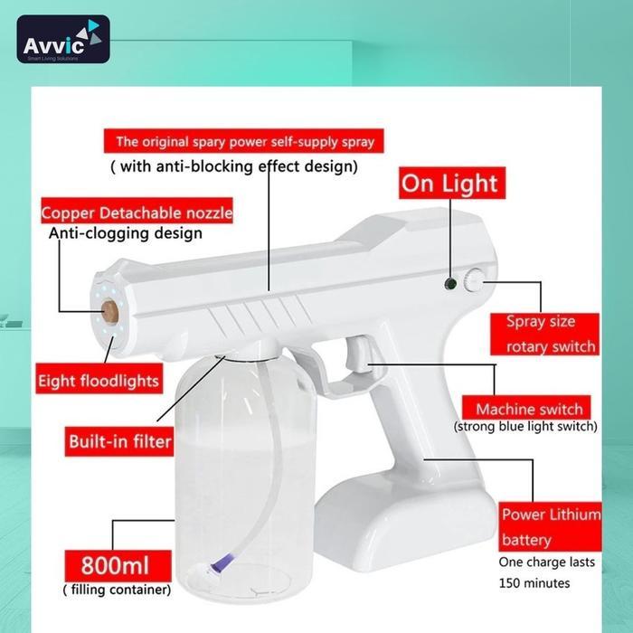 Nano Spray Gun Disinfectant Wireless 800ml Semprotan Disinfektan