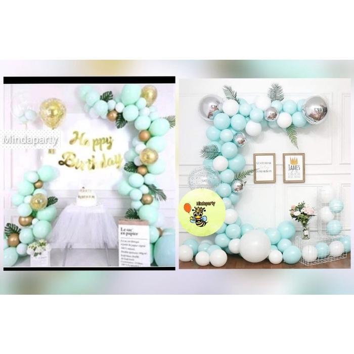 Paket Balon Hbd Tosca Lengkap Gold Putih /Paket Balon Dekorasi Pesta
