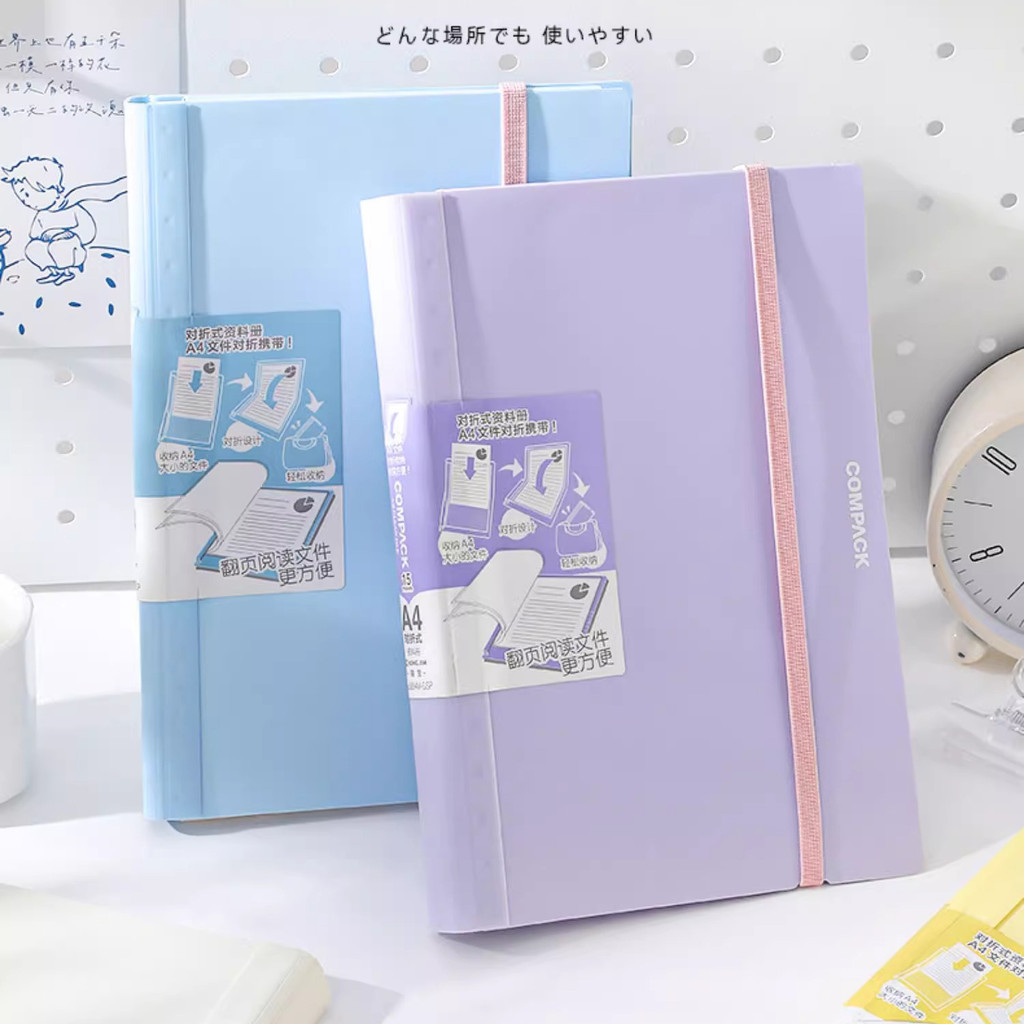 1Pc Kingjim Compack A4 Clear File Display Book Foldable To A5 Size For Convenient Storage