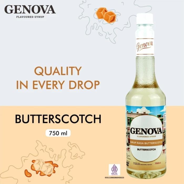 Butterscotch syrup Genova 750ML - Sirup Minuman Halal untuk Coffee