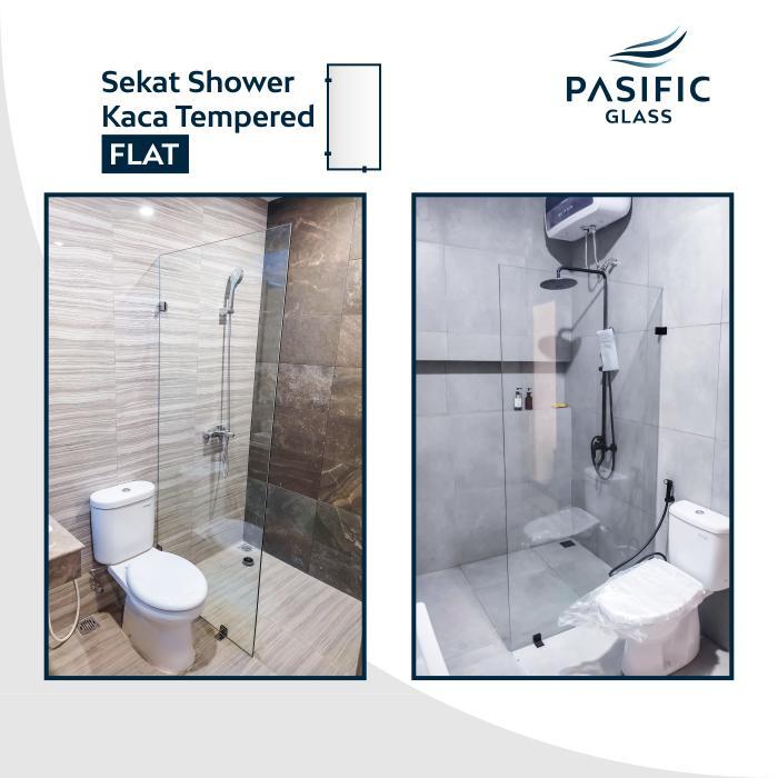 Sekat Kamar Mandi Partisi Kaca Tempered 10Mm