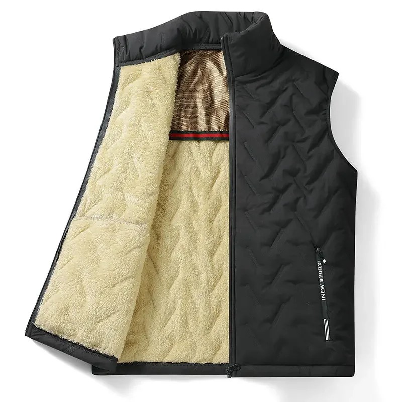 Cashmere Mens Vest Windproof Lambswool Graphene Heat Gathering Sleeveless Jacket Coat Men Versatile