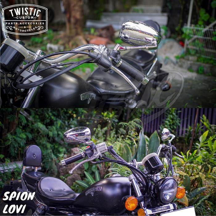 Spion Oval Lovi Motor Benelli Patagonian Eagle 250 Keeway Scr 250 Kawasaki Vulcan Honda Rebel 500
