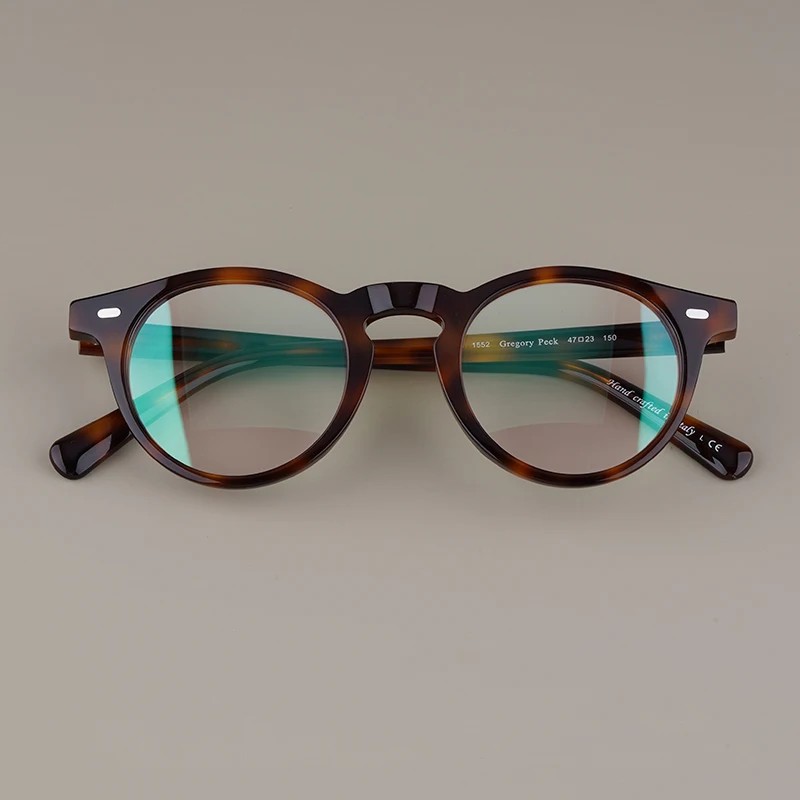 Vintage Round Acetate Men Optical Glasses Frames Gregory Peck OV5186 Glasses Women Spetacle Fashon