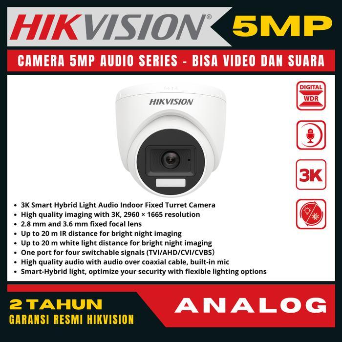 Cctv Hikvision 5Mp Audio Turbo Hd Kamera Indoor Camera Cctv