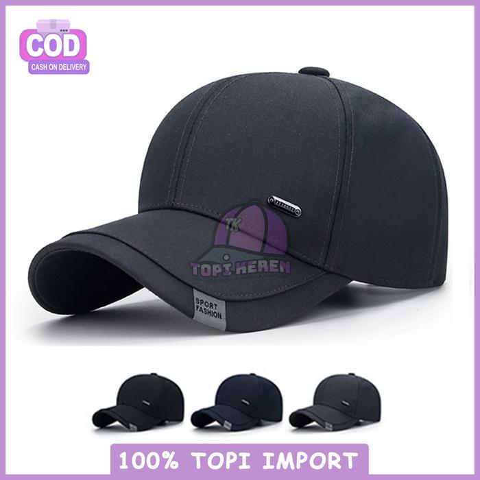 Topi Baseball Pria Wanita Distro Fashion Outfit Casual Cap Abu Hitam Polos Gaya Trendy