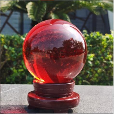 Bola Red Kristal Feng Shui Jumbo ukuran 20cm + Tatakan sesuai foto (cl