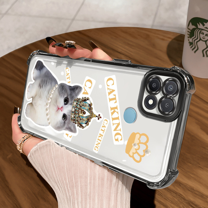 Casing Hp Untuk OPPO A15 A15s A35 Case Foto kucing Cesing Sembunyikan Airbag Kesing Silikon Softcase