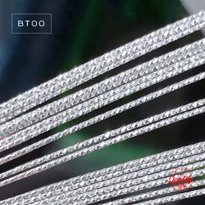 Sparkle Wire 925 Sterling Silver Diamond Cut Pattern Beading Wire 1 Meter Metal Thread for DIY