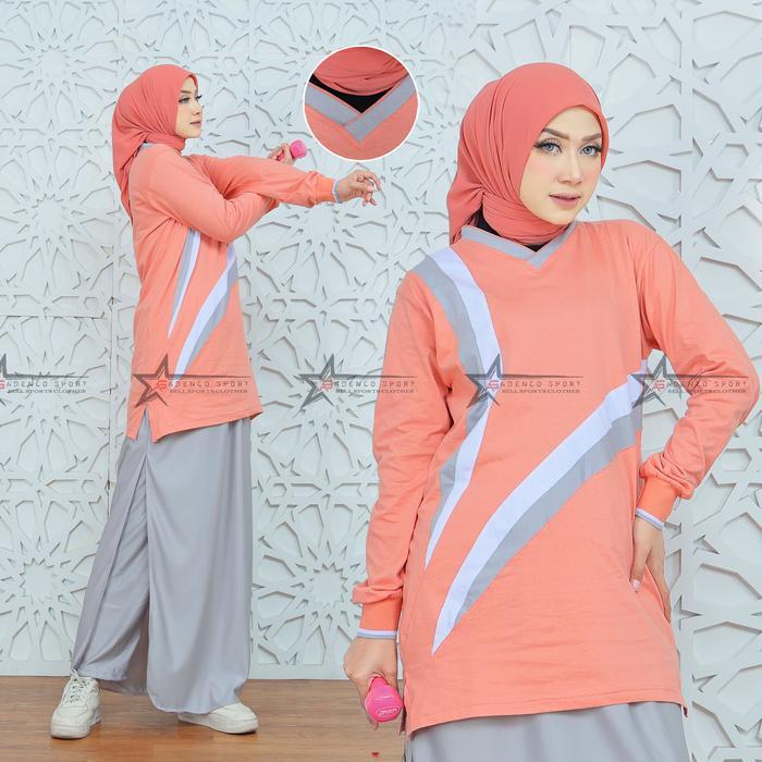 Setelan Baju Olahraga Senam Tunik Sport Rok Celana (Rocela) / Baju Senam One Set Wanita Muslimah