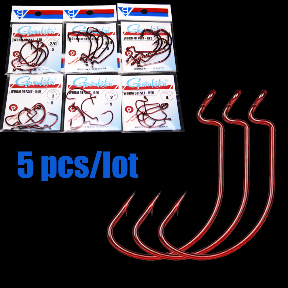Gamakatsu RED Leaded Fishing Hooks Saltwater Circle Hook For Fishing Tee Hooks Offset Hook Assist