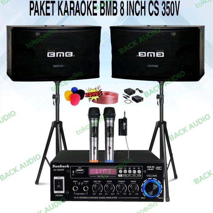 PAKET KARAOKE BMB 8 INCH CS-350V PAKET KARAOKE RUMAHAN FULL SET
