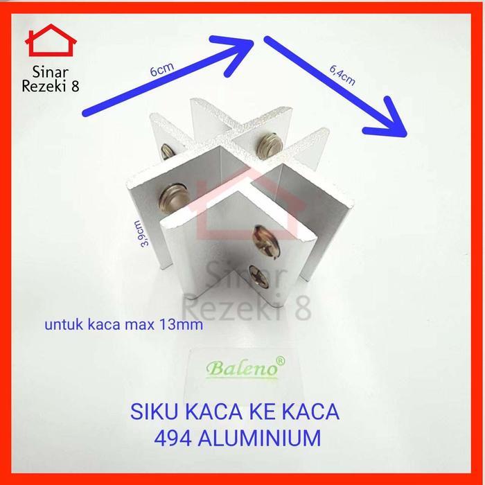 Siku Jepit Kaca 494 / Ambalan Bracket Konektor Siku Sambungan Penjepit Siap Kirim
