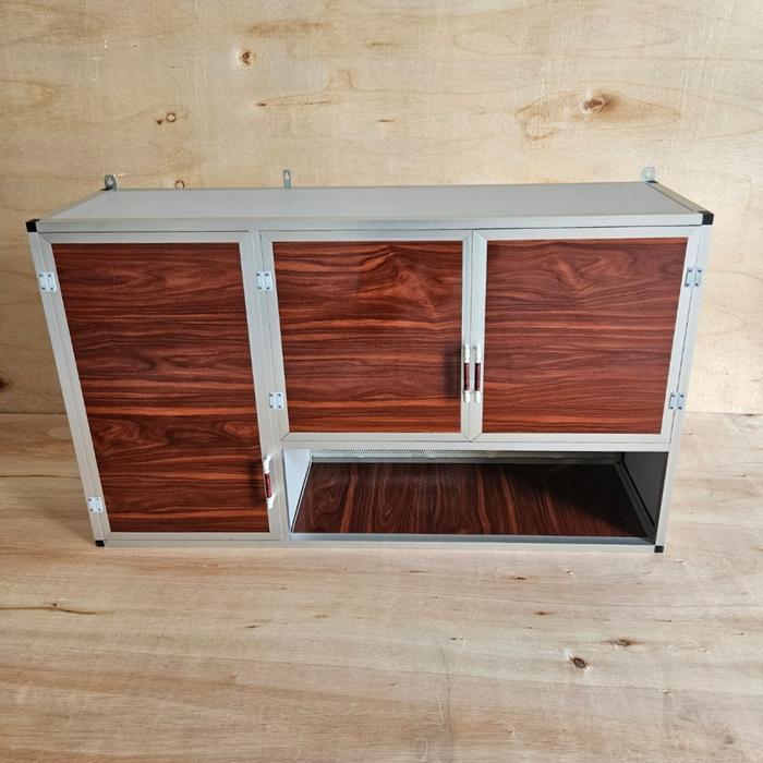 Rak Gantung Lemari Dapur Kitchen Set Atas Aluminium 3 Pintu Rak Bumbu