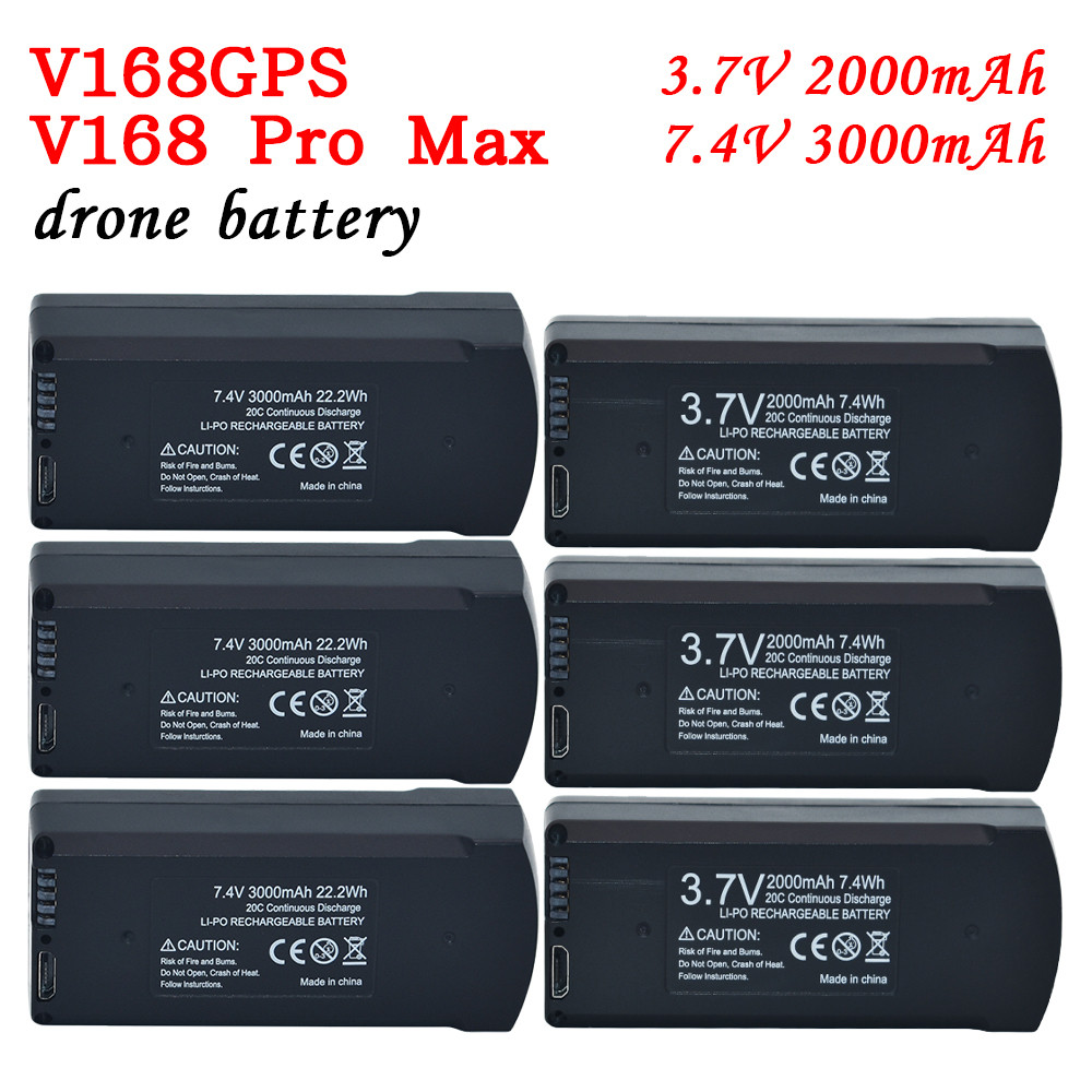Original V168 Pro G Drone Battery 3.7V 2000Mah Lipo Battery Suitable For Rc V198 7.4V 3000Mah