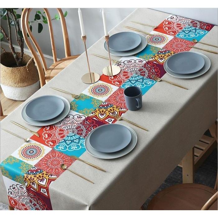 TAPLAK MEJA BOHEMIA WATERPROOF 140 x 200 CM TAPLAK MEJA PREMIUM BOHEMIAN TABLECLOTH BOHEMIAN TEBAL