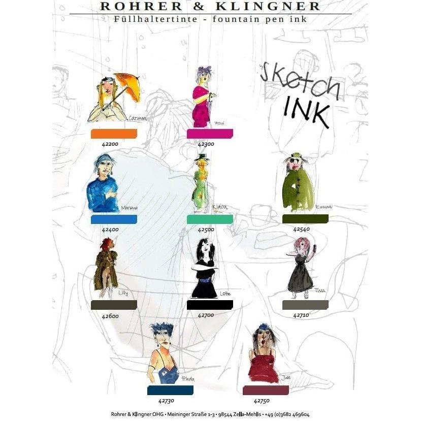 Rohrer Klingner Waterproof Fountain Pen Ink Sketchink 50Ml