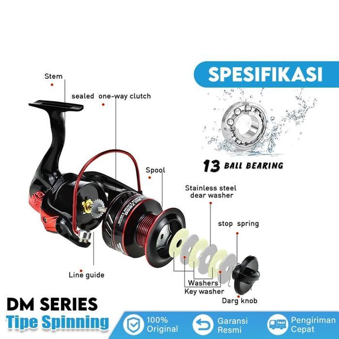 REEL PANCING GULUNGAN SENAR DM1000 KATROL KEREKAN PANCING FISHING REEL SPOOL METAL ALUMINIUM