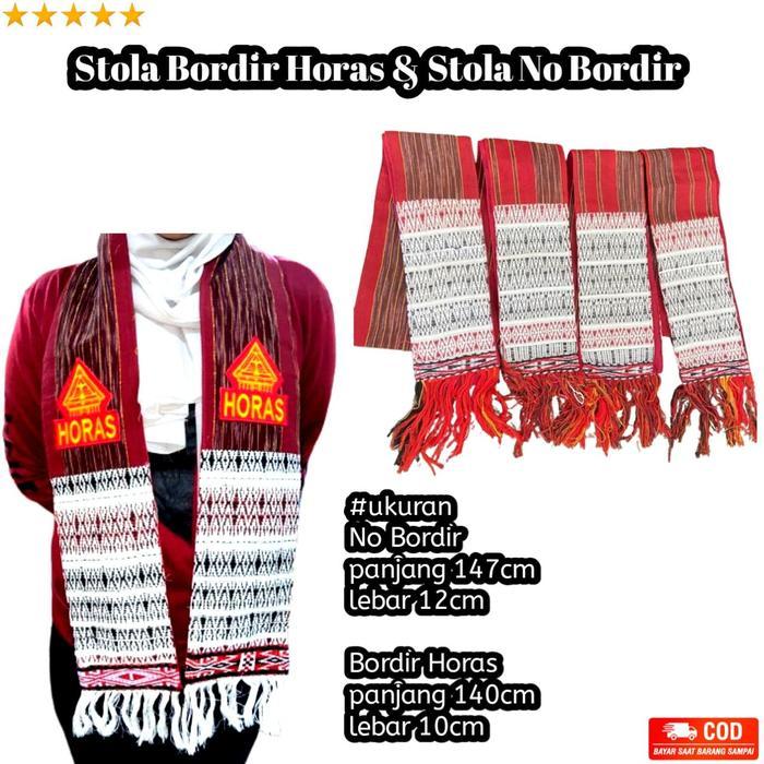 Stola Ulos / Stola Batak kain tenun sumatra / NO BORDIR/ BORDIR HORAS / toko ulos rogabe