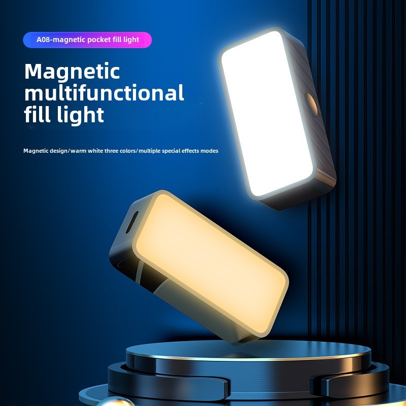 Portable A8 Magnetic Led Fill Light Lamp Mobile Phone Stabilizer Rectangular Magnetic Lamp Outdoor L