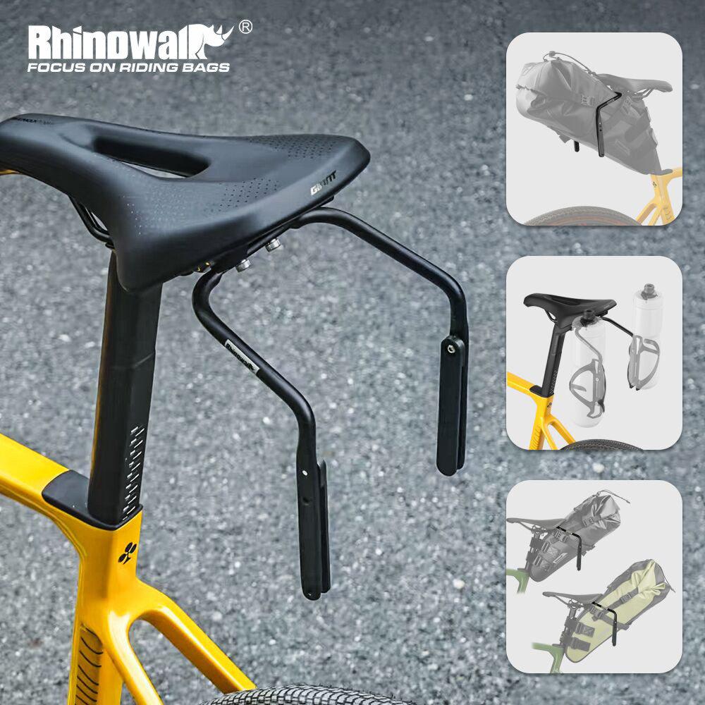 Rhinowalk Seatpost Mounted Stabilizer Support Water Cage Mount Saddle Stabilizer Rack Aluminum Rear