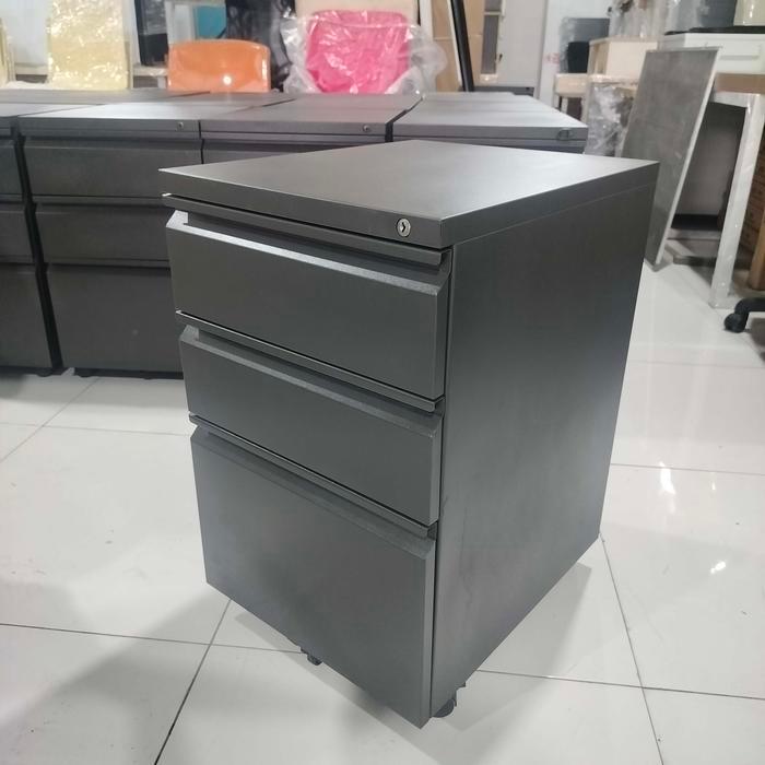 Best Seller Laci Sorong Drawer Nakas Besi Meja Printer Sudut Partisi 3 Laci (Kurir Instant) Original